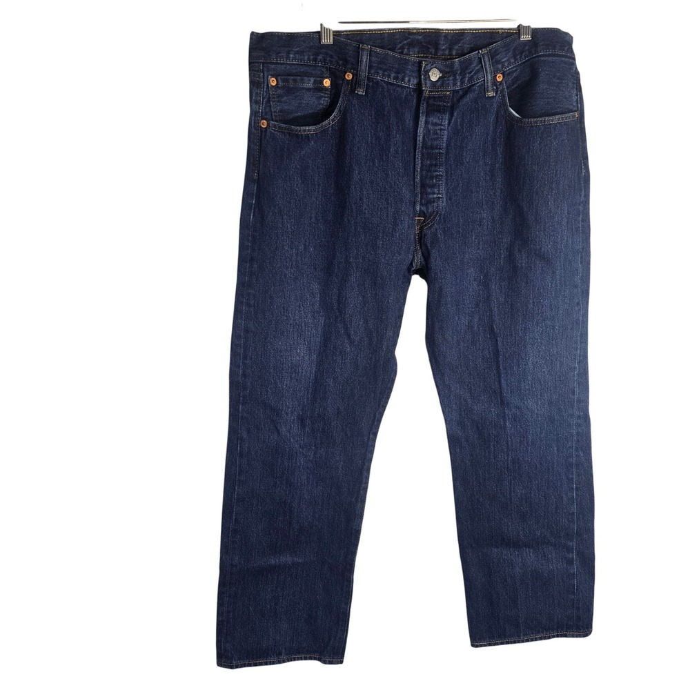 Levi's 501 Original Fit Jeans Mens 40x29 Dark Wash Blue 100% Cotton Denim Denim